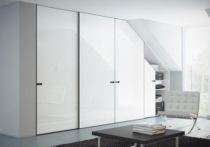 Fitted sloping ceiling ceiling sliding door wardrobe - Loft sliding door wardrobe